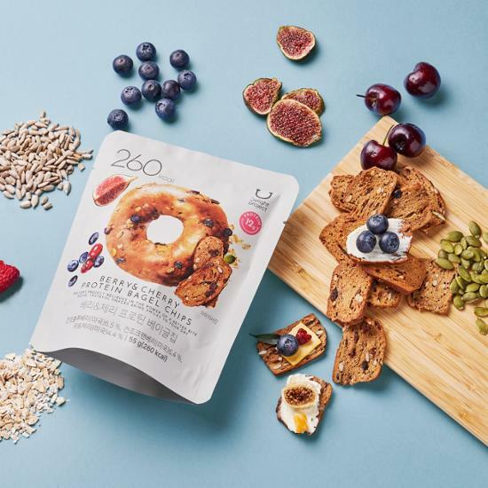 [Delight Project] Berry & Cherry / Cheese & Peach Protein Bagel Chips 55g