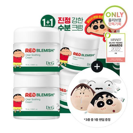 [Dr. G] R.E.D Blemish Clear Soothing Cream 70ml + 70ml + Crayon Shin-chan Pouch