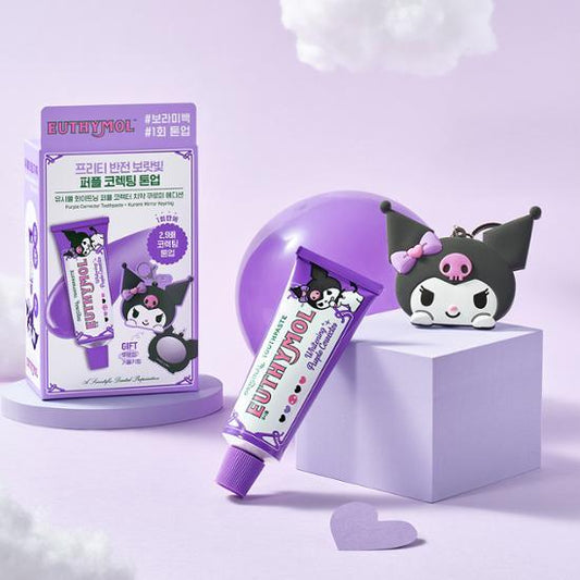 [Euthymol] Whitening Purple Corrector Toothpaste 106g + Sanrio Kuromi mirror keyring
