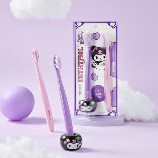 [Euthymol] Purple Whitening Toothbrush Double Set (Sanrio Kuromi)