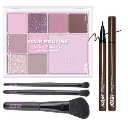 [Merzy] Your Routine Eye Palette 11g + 3 brush set + the First eyeliner "brownie" 0.5g set